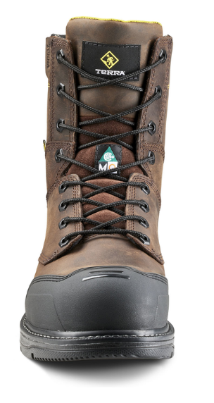 Men's Terra Patton 8" Aluminum Toe Safety Work Boot with Internal Met Guard - 839KDB