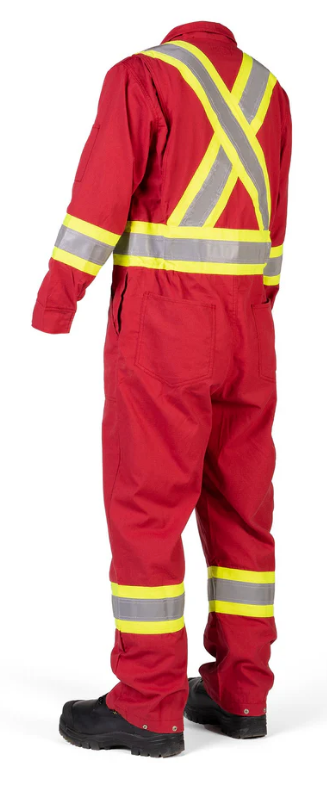 Forcefield Hi Vis Inherent Red FR Reflective Coverall 024-FRICRD-YSY