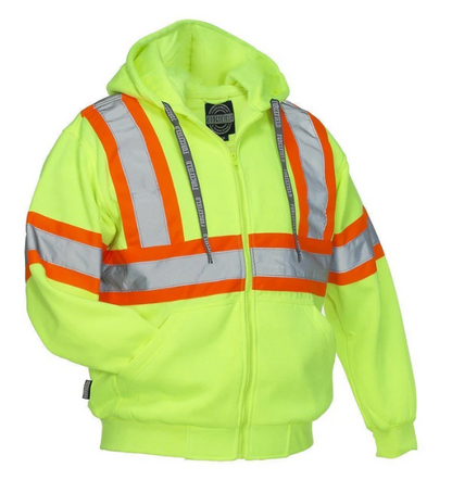 Forcefield Deluxe Hi Vis Safety Hoodie, Attached Hood 024-P834J