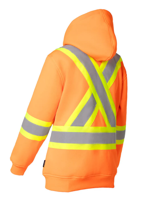 Forcefield Women's Hi Vis Safety Hoodie with Detachable Hood 024-WP844OR
