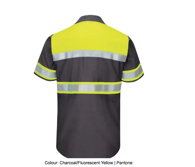 RED KAP® HI-VISIBILITY COLOUR BLOCK SHORT SLEEVE RIPSTOP WORK SHIRT – TYPE O, CLASS 1 - SY80
