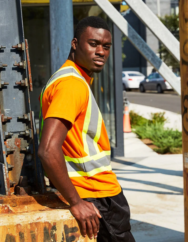 Forcefield Hi Vis Crew Neck Short Sleeve Safety Tee Shirt with Chest Pocket 022-CBECSA
