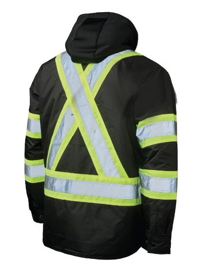 TOUGH DUCK QUILT-LINED HOODED SAFETY JAC-SHIRT - SJ51
