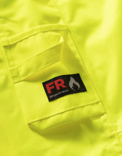 Forcefield Hi-Vis Lime Flame-Resistant (FR) Ripstop Light Weight Bib Pants 024-FR235-LW-LY