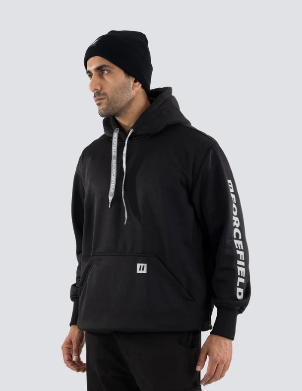 Forcefield Black Pullover Forcefield Logo Sleeve Graphic Hoodie 024-P835BKNTFF