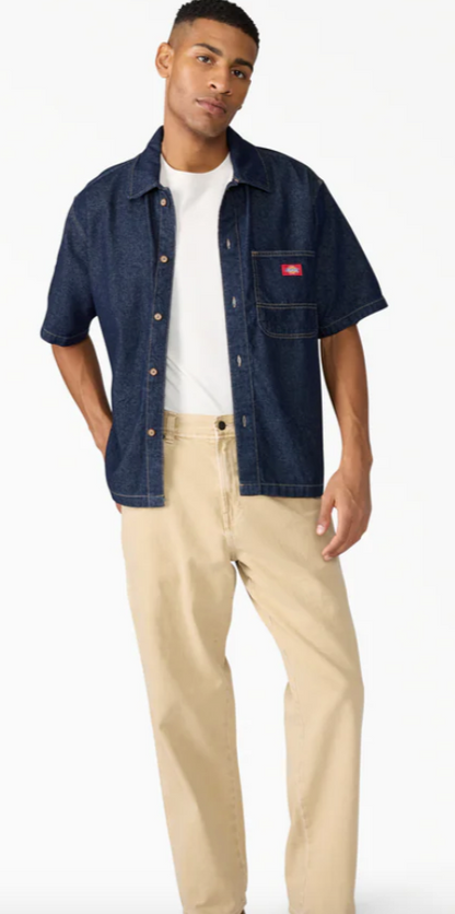 Dickies Denim Short Sleeve Button-Up Shirt