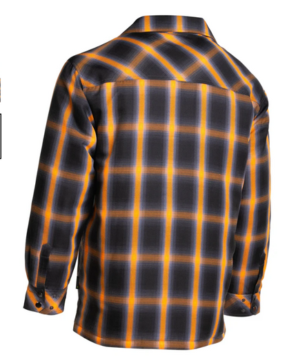 Forcefield Orange Ombre Plaid Quilt-lined Shirt Jacket 024-LC53QF-OMBKOR