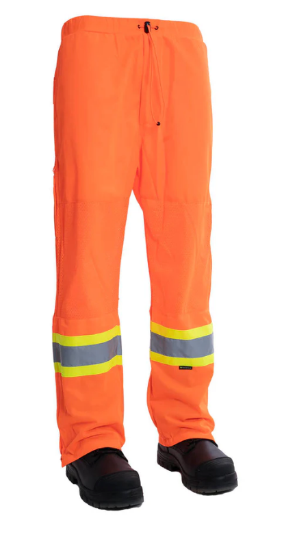 Forcefield Hi Vis Safety Tricot Traffic Pants with Vented Legs and Elastic Waist 024-HVTPM
