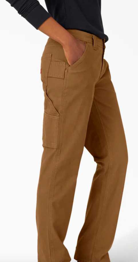 Dickies Women's FLEX Relaxed Straight Fit Duck Carpenter Pants