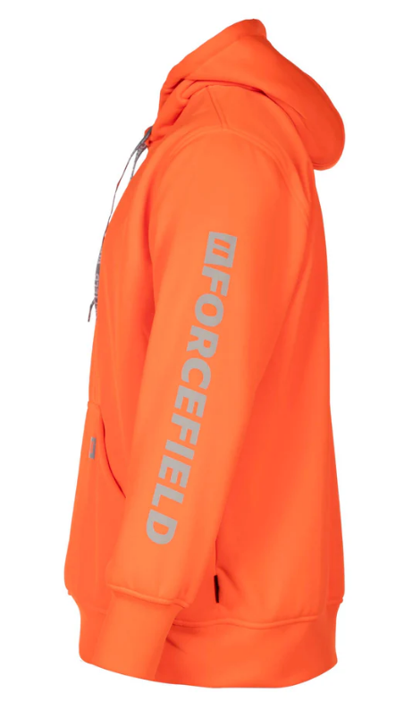 Forcefield Hi Vis Orange Pullover Forcefield Logo Sleeve Graphic Hoodie 024-P835ORNTFF