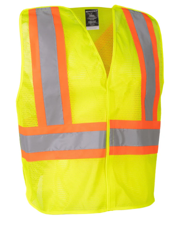 Forcefield Lightweight Polyester Mesh Safety Vest with 5-Point Tear-Away 022-TV7