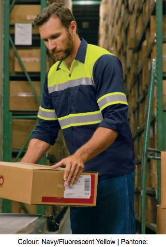 RED KAP® HI-VISIBILITY COLOUR BLOCK LONG SLEEVE RIPSTOP WORK SHIRT – TYPE O, CLASS 1 - SY70