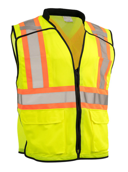 Forcefield Women's Zip-Up Hi Vis Traffic Safety Vest, 5 Point Tear-Away 022-TV188