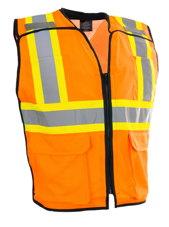 Forcefield Deluxe Zip-up Safety Vest 5 Point Tear-away 022-TV188