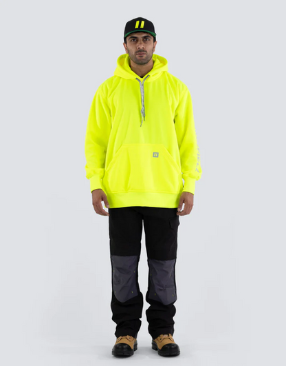 Forcefield Hi Vis Lime Pullover Forcefield Logo Sleeve Graphic Hoodie 024-P835LYNTFF