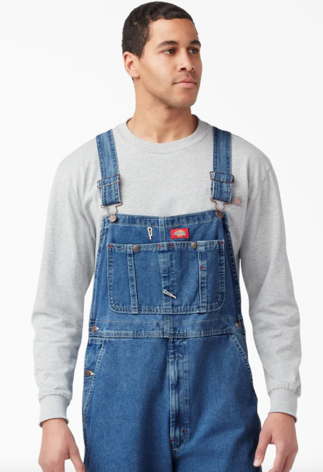 Dickies Stonewashed Indigo Bib Overalls - 8396