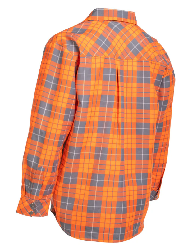 Forcefield Hi Vis Orange Plaid Unlined Flannel Shirt 024-LC43FS-HVO