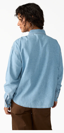 Dickies Women's Lightweight Long Sleeve Denim Shirt