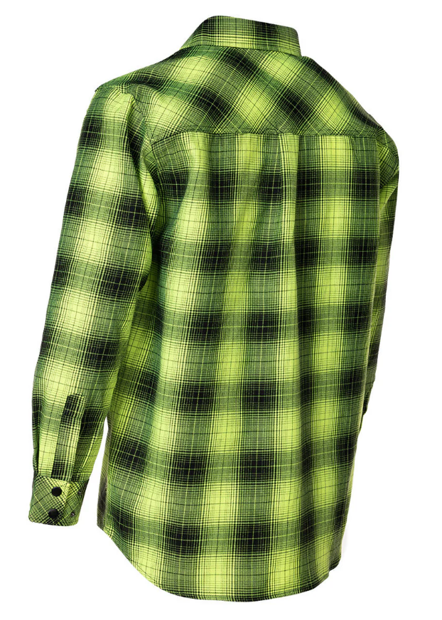 Forcefield Hi Vis Black Shadow Plaid Unlined Flannel Shirt 024-LC43FS-SPBK