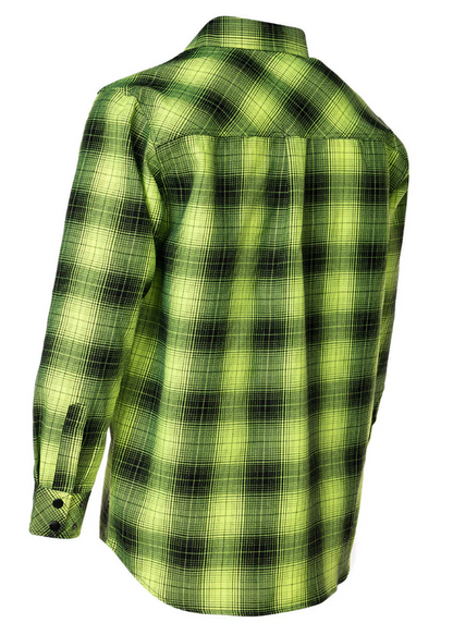 Forcefield Hi Vis Black Shadow Plaid Unlined Flannel Shirt 024-LC43FS-SPBK