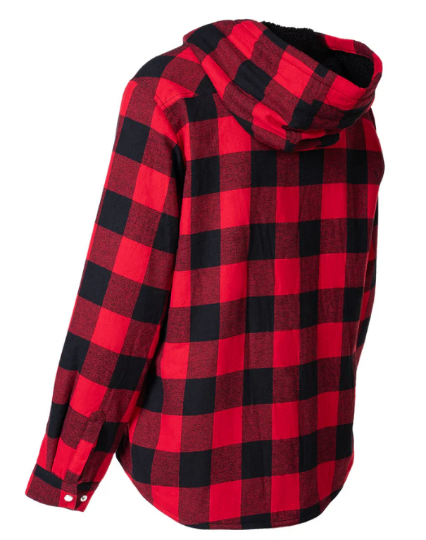 Forcefield Women's Hooded Sherpa-Lined Buffalo Plaid Flannel Shirt jacket 024-WLC38QHSZ