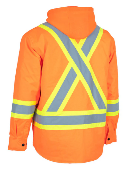 Forcefield Hi-Vis Hoodie Shacket With Detachable Hood 024-EP34