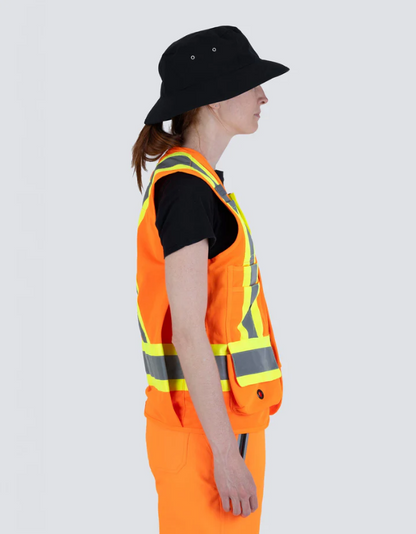 Forcefield Women's Hi Vis Safety Surveyor's Vest 022-TVSURV168OR