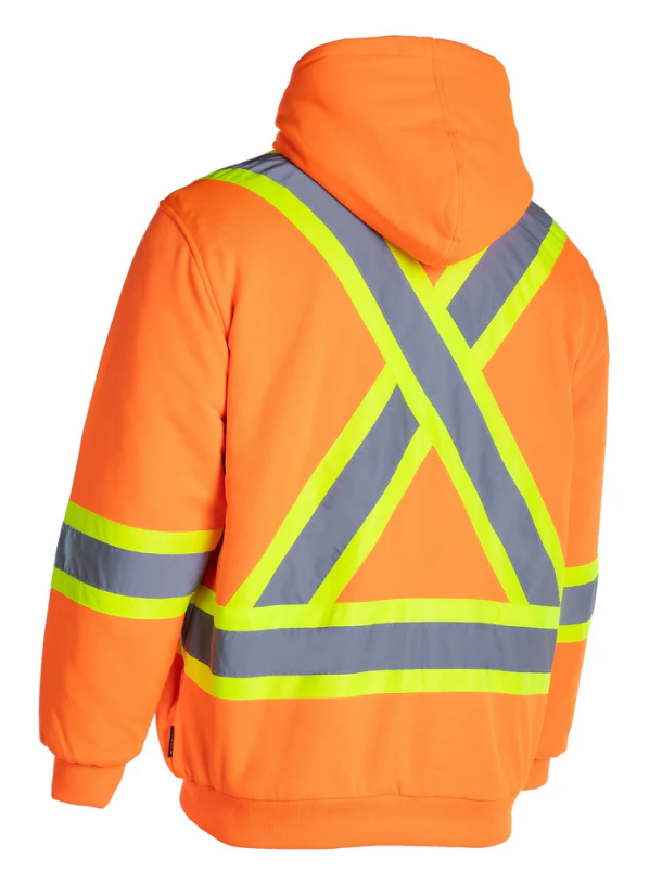 Forcefield Deluxe Hi Vis Safety Hoodie, Detachable Hood 024-P844
