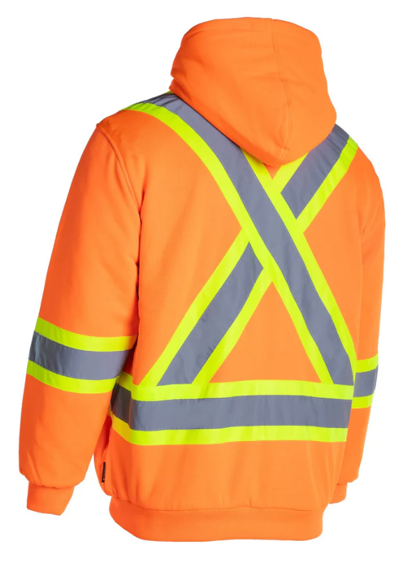 Forcefield Deluxe Hi Vis Safety Hoodie, Detachable Hood 024-P844