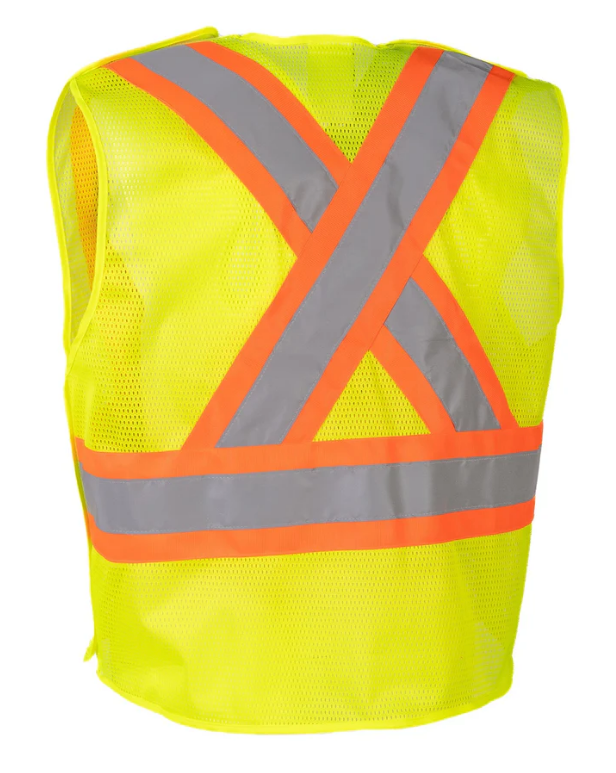 Forcefield Lightweight Polyester Mesh Safety Vest with 5-Point Tear-Away 022-TV7