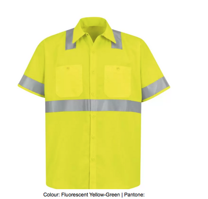 RED KAP® HI-VISIBILITY SHORT SLEEVE WORK SHIRT – TYPE R, CLASS 2 - SS24-HV