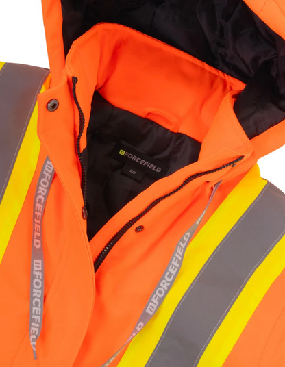 Forcefield Women's Hi-Vis Safety Parka with Detachable Hood 024-WEN640ROR