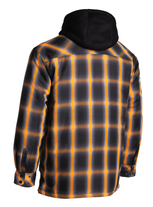 Forcefield Orange Ombre Plaid Hooded Quilt-lined Shirt Jacket 024-LC696QH-OMBKOR