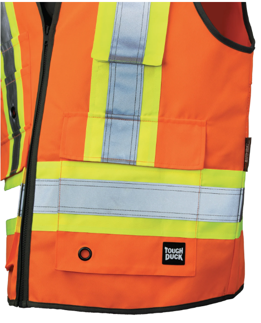 TOUGH DUCK POLY TWILL DELUXE SAFETY VEST - SV12