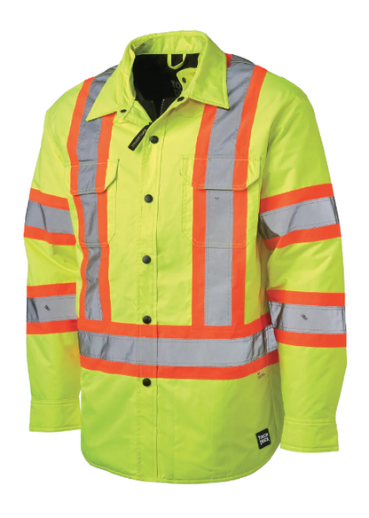 TOUGH DUCK QUILT-LINED HOODED SAFETY JAC-SHIRT -  SJ51