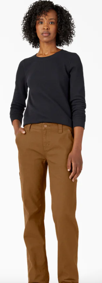 Dickies Women's FLEX Relaxed Straight Fit Duck Carpenter Pants
