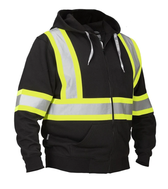 Forcefield Deluxe Hi Vis Safety Hoodie, Attached Hood 024-P834J