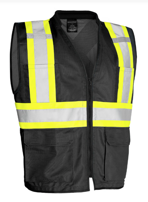 Forcefield Hi Vis Traffic Safety Vest with Zipper Front, Tricot Polyester 022-TV188