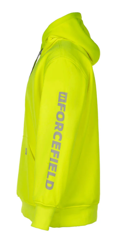 Forcefield Hi Vis Lime Pullover Forcefield Logo Sleeve Graphic Hoodie 024-P835LYNTFF