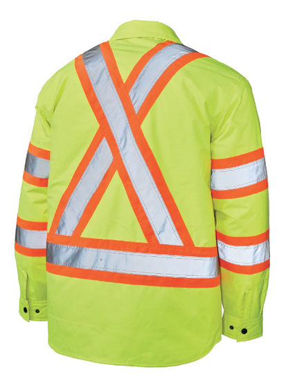 TOUGH DUCK QUILT-LINED HOODED SAFETY JAC-SHIRT -  SJ51