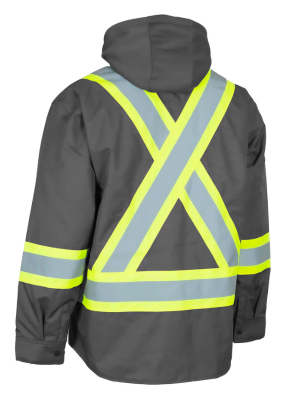 Forcefield Hi-Vis Hoodie Shacket With Detachable Hood 024-EP34