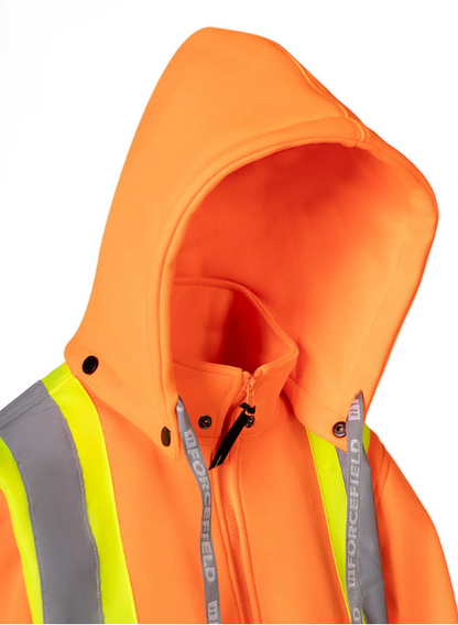 Forcefield Women's Hi Vis Safety Hoodie with Detachable Hood 024-WP844OR