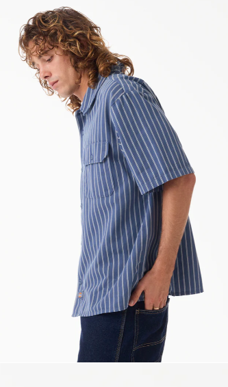 Dickies Worn In Striped Work Shirt