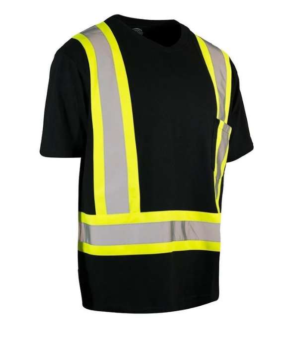 Forcefield Ultrasoft Hi Vis Crew Neck Short Sleeve Safety Tee Shirt with Chest Pocket 022-SXCBE