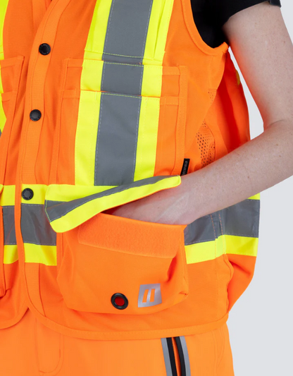 Forcefield Women's Hi Vis Safety Surveyor's Vest 022-TVSURV168OR