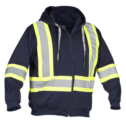 Forcefield Deluxe Hi Vis Safety Hoodie, Attached Hood 024-P834J