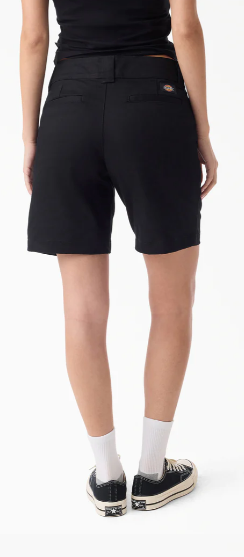 Dickies Women's Super Flex Flat Front Shorts, 9"