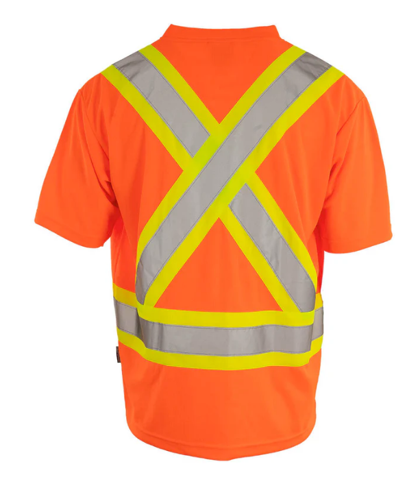 Forcefield Hi Vis V-Neck Short Sleeve Safety Tee Shirt 022-BEPCSA
