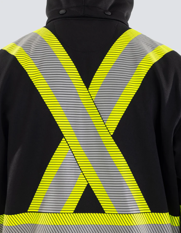 Forcefield Deluxe Hi Vis Safety Hoodie with Segmented Reflective Tape and Detachable Hood 024-P844SEG