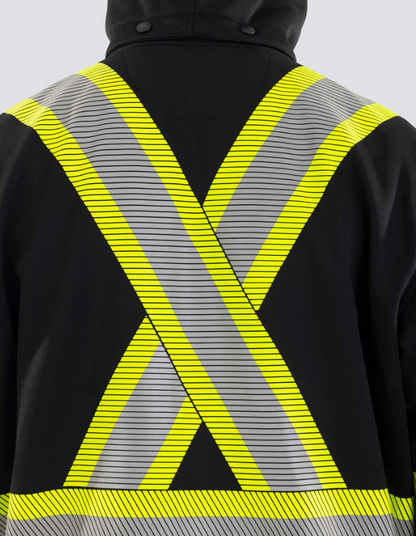 Forcefield Deluxe Hi Vis Safety Hoodie with Segmented Reflective Tape and Detachable Hood 024-P844SEG